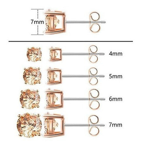 Pendientes De Botón Con Corte Brillante