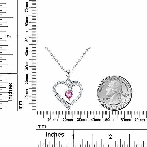 Collar Love Hearts Colgante Para Swarovski Turmalina Rosada