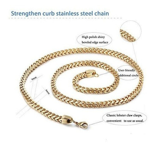 Collar de cadena de acero Fibo de 6 mm de grosor