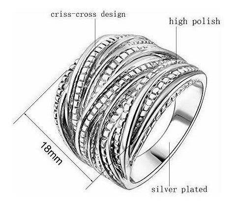 Anillo Entrelazado De Plata Para Mujer