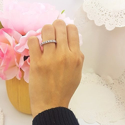 Sortija De Boda De Oro Blanco De 14 Quilates (14k)