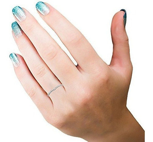 Anillo De Bodas de Oro Blanco 14k