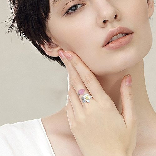 Lotus Fun S925 Anillos De Flor De Plata Esterlina Lotus