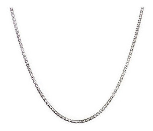 Collar De Cadena De Caja Redonda De Plata Esterlina 925 De