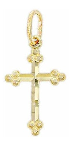 Charm America - Cruz De Oro Con Corte De Diamante Para Bebé