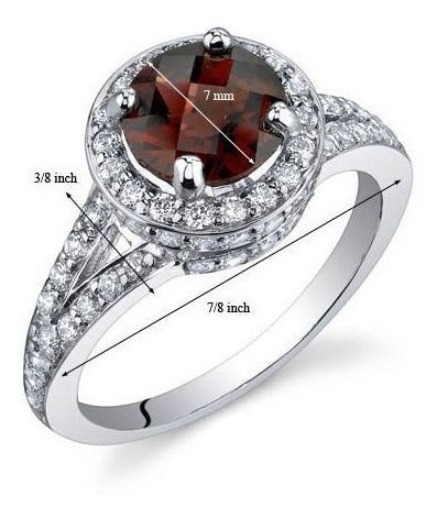 Anillo De Granate De 1,50 Quilates, En