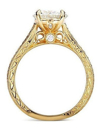 Anillo De Compromiso de oro amarillo de 14k