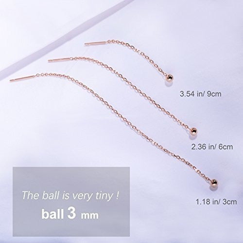 S.leaf Minimalism Threader Pendientes De Borla