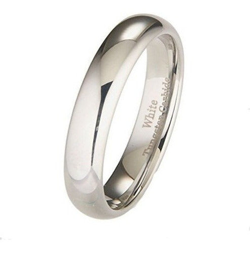 Anillo 5mm Blanco Carburo De Tungsteno Pulido