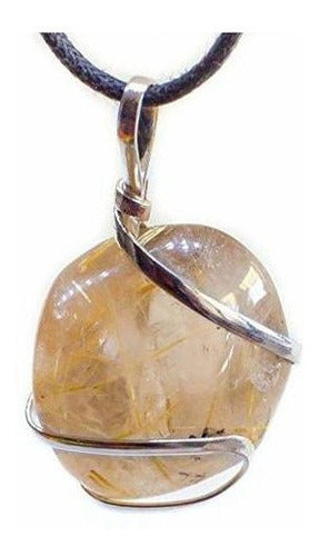 Collar Colgante De Curación De Cristal De Cuarzo Rutilado