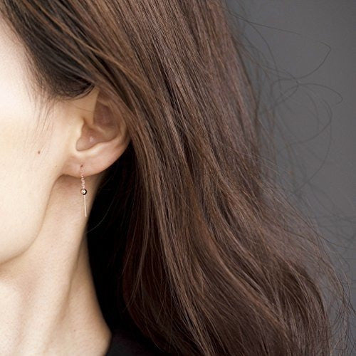 S.leaf Minimalism Threader Pendientes De Borla