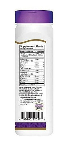 Tabletas diarias de aminoácidos del siglo XXI 120 unidades