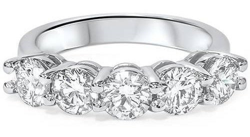 Anillo de oro blanco de 14K y diamantes de 2k