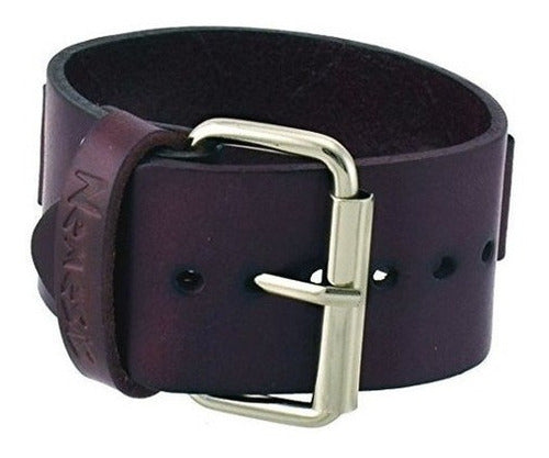 Unisex Banda de reloj de pulsera con puño de cuero ancho