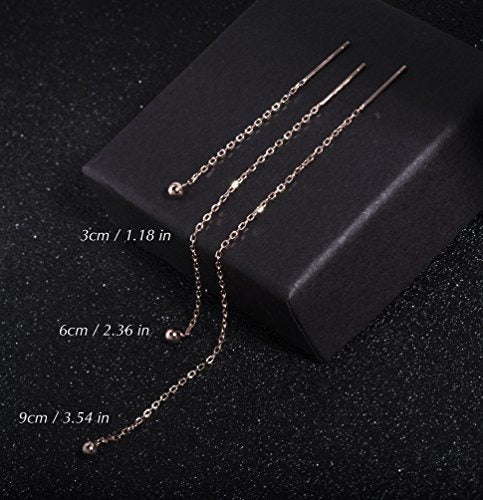 S.leaf Minimalism Threader Pendientes De Borla