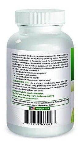 Best Naturals Goldenseal Root 570 Mg (no Gmo) 100 Cápsulas