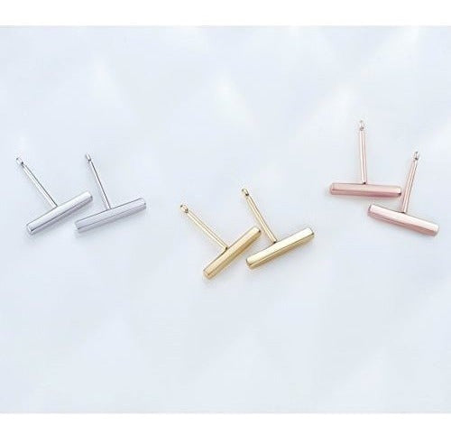 Minimalista Bar Pendientes Espárragos Plata de Ley