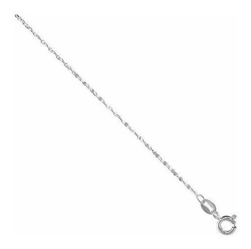 Cadena de serpentina retorcida con corte de diamante y plata