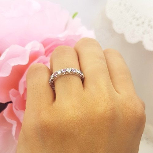 Sortija De Boda De Oro Blanco De 14 Quilates (14k)