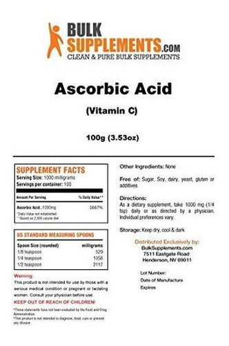 Suplementos A Granel En Polvo De Ácido Ascórbico