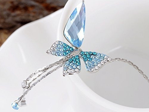 Collar con Mariposa Azul de Zafiro + pendientes