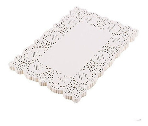 200 Piezas Blanco Rectángulo Encaje Papel Tapetes