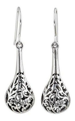 Pendientes Largos De Plata De Ley, Forest Fern