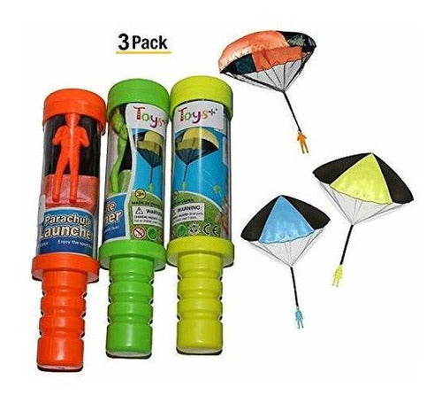 Toy Skydiver Parachute Men Set De 3 Piezas