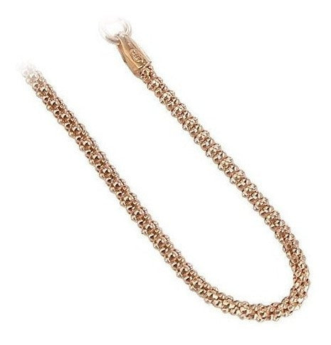 Gem Avenue 14k Rose Gold Sobre 925 Silver Vermeil 1.6mm