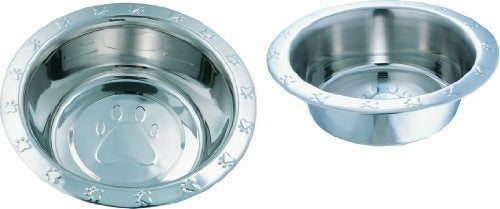 Tazón de perro en relieve con patas de borde ancho 32 onzas