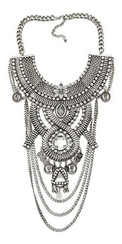 Lanue Mujeres Tribal Étnico Boho Beads Coin Borlas Collares