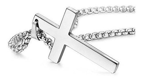 Collar Colgante Cruzado De Acero De Titanio Fusamk Fashion
