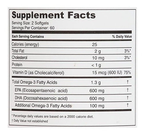 Omega-3 Extra Strength + Vitamin D3 Triglyceride Form 1200