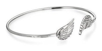 pulsera Ala de ángel de plata esterlina Pluma