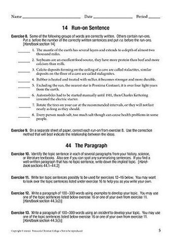 ejercicios para el Manual de gramática