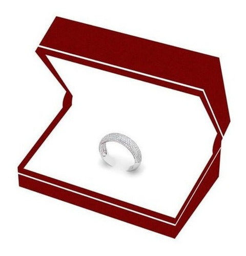 Anillo De Oro De 0.90 Quilates De Oro Blanco De 10q