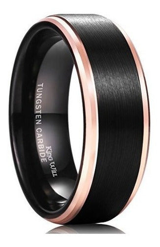 8mm Anillo De Carburo Negro 18k