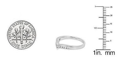 Anillo De Chevron de Oro Blanco De 10 K