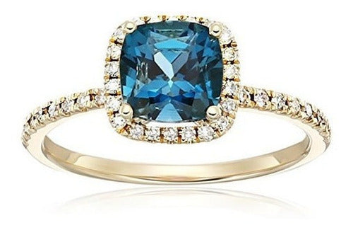 Anillo De Compromiso De Halo De Oro