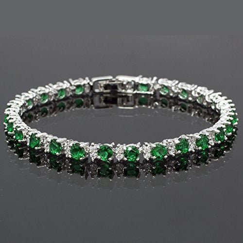 Rizilia Ronda Simulada Verde Esmeralda Y Blanco Cubic