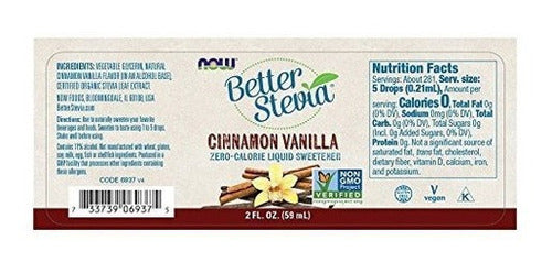 Ahora Mejor Stevia, Edulcorante Natural Líquido, Sabor A