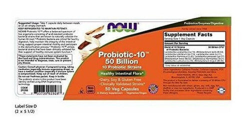 Ahora Probiotic-10 50 Billones, 50 Cápsulas Vegetales