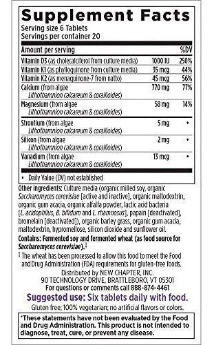 New Chapter Suplemento De Calcio Con Vitamina K2 + D3 -
