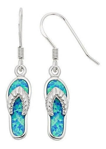 Pendientes Flip-flop De Ópalo Azul