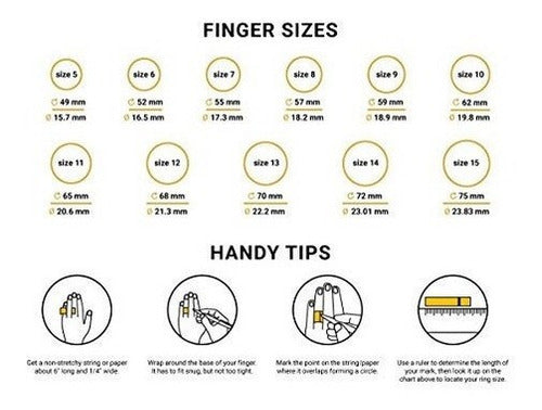 Oro Amarillo Plateado Pesado Anillo