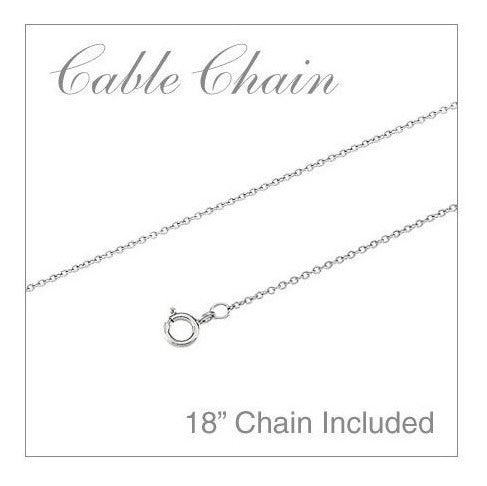 Colgante De Aguamarina En Oro Blanco De 14 K Con Cadena