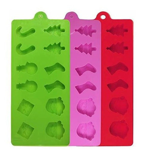 Paquete De 3 Moldes De Silicona Para Dulces De Navidad