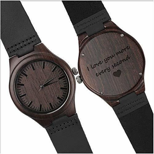Reloj de pulsera de madera de cuarzo analógico para Hombres