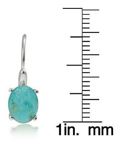 Pendientes Leverback En Forma De Óvalo De Turquesa