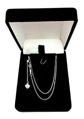 Collar de cadena de eslabones de oro blanco de 10 K